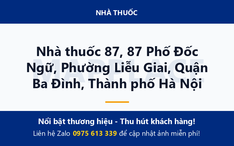 Nhà thuốc 87, 87 Phố Đốc Ngữ, Phường Liễu Giai, Quận Ba Đình, Thành phố Hà Nội
