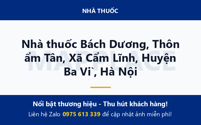 Nhà thuốc Bách Dương, Thôn ẩm Tân, Xã Cẩm Lĩnh, Huyện Ba Vì, Hà Nội