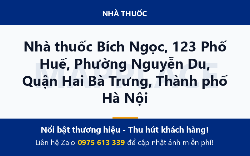 Nhà thuốc Bích Ngọc, 123 Phố Huế, Phường Nguyễn Du, Quận Hai Bà Trưng, Thành phố Hà Nội