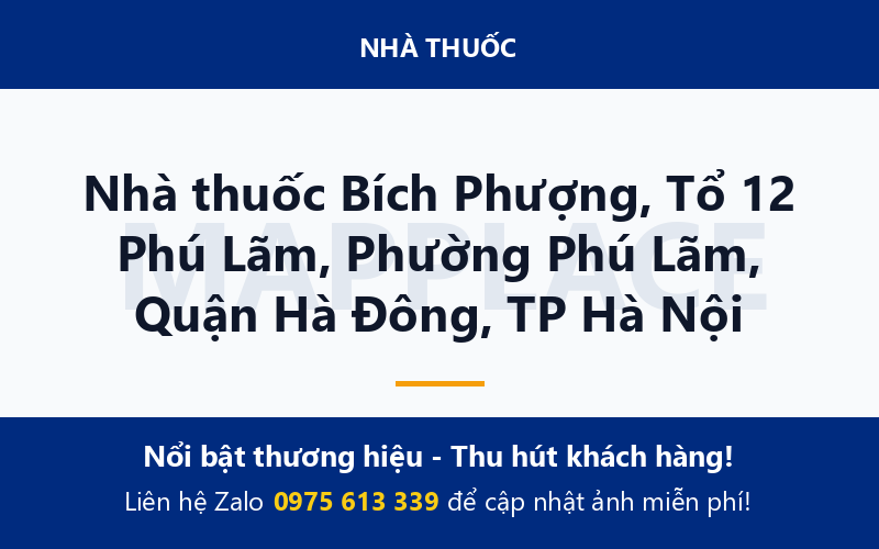 Nhà thuốc Bích Phượng, Tổ 12 Phú Lãm, Phường Phú Lãm, Quận Hà Đông, TP Hà Nội