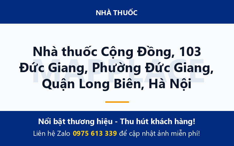 Nhà thuốc Cộng Đồng, 103 Đức Giang, Phường Đức Giang, Quận Long Biên, Hà Nội