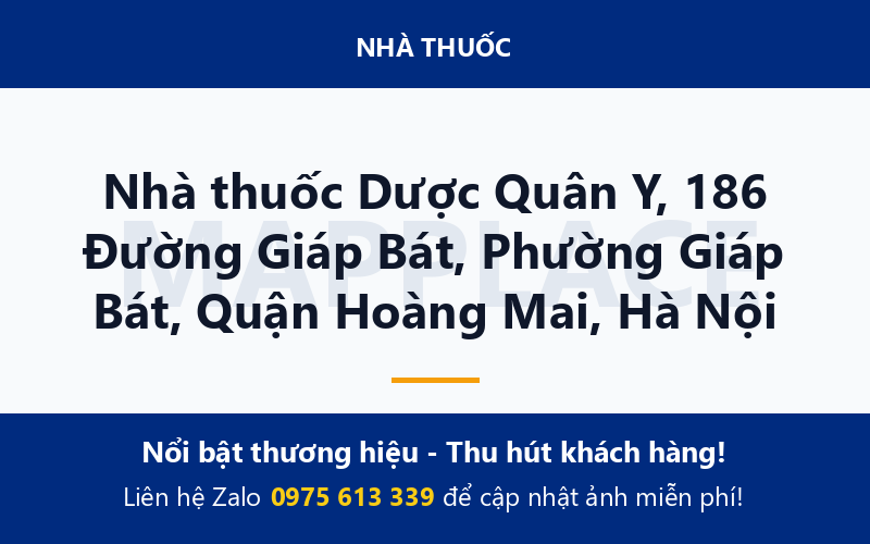 Nhà thuốc Dược Quân Y, 186 Đường Giáp Bát, Phường Giáp Bát, Quận Hoàng Mai, Hà Nội