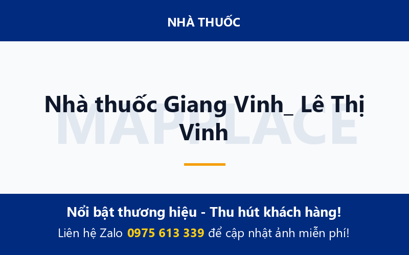 Nhà thuốc Giang Vinh_ Lê Thị Vinh