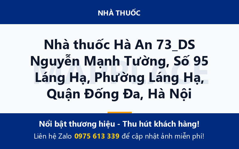Nhà thuốc Hà An 73_DS Nguyễn Mạnh Tường, Số 95 Láng Hạ, Phường Láng Hạ, Quận Đống Đa, Hà Nội