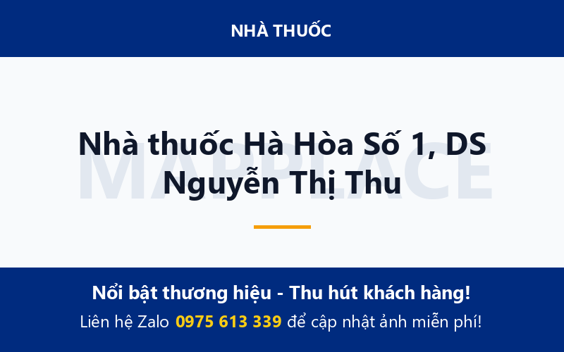 Nhà thuốc Hà Hòa Số 1, DS Nguyễn Thị Thu