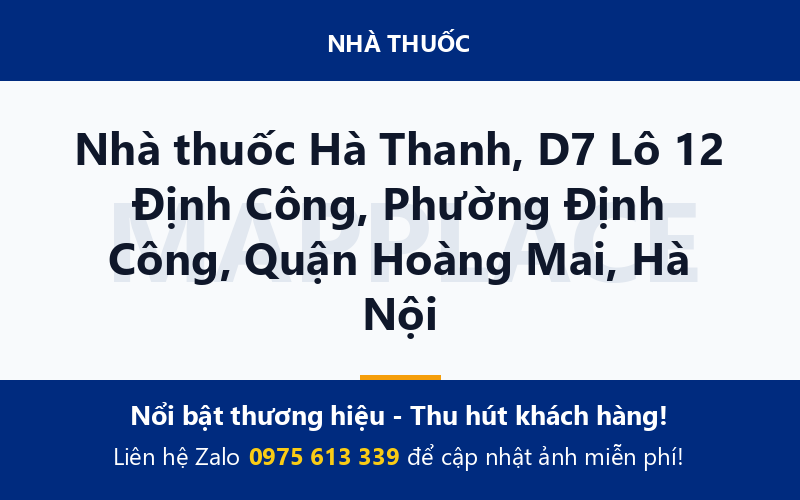 Nhà thuốc Hà Thanh, D7 Lô 12 Định Công, Phường Định Công, Quận Hoàng Mai, Hà Nội