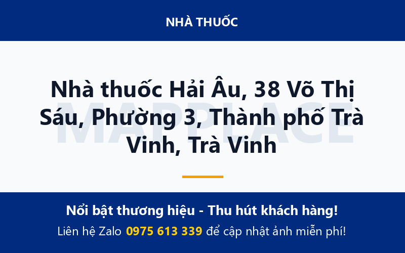 Nhà thuốc Hải Âu, 38 Võ Thị Sáu, Phường 3, Thành phố Trà Vinh, Trà Vinh