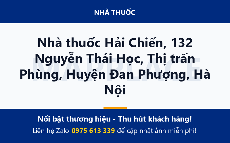 Nhà thuốc Hải Chiến, 132 Nguyễn Thái Học, Thị trấn Phùng, Huyện Đan Phượng, Hà Nội