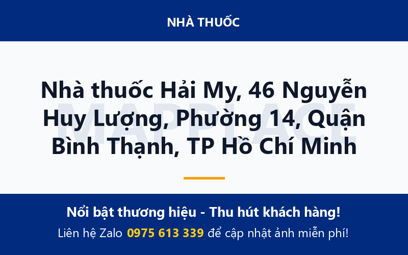 Nhà thuốc Hải My, 46 Nguyễn Huy Lượng, Phường 14, Quận Bình Thạnh, TP Hồ Chí Minh