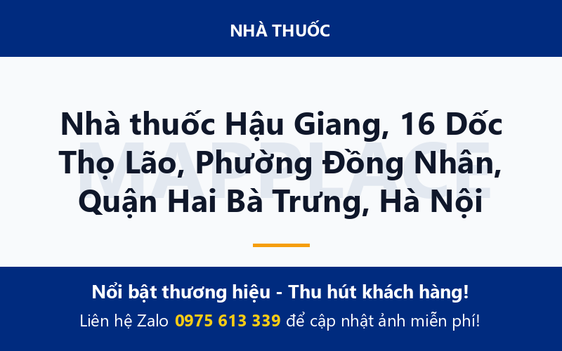 Nhà thuốc Hậu Giang, 16 Dốc Thọ Lão, Phường Đồng Nhân, Quận Hai Bà Trưng, Hà Nội