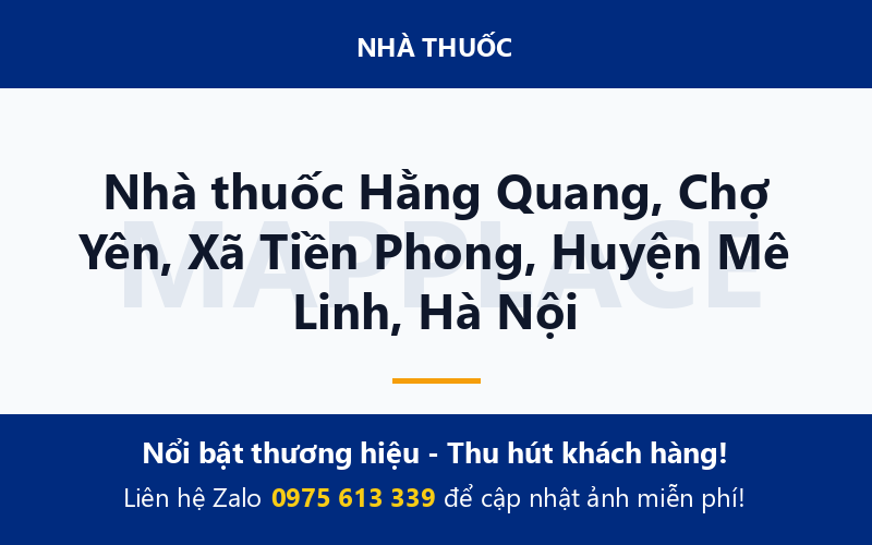 Nhà thuốc Hằng Quang, Chợ Yên, Xã Tiền Phong, Huyện Mê Linh, Hà Nội