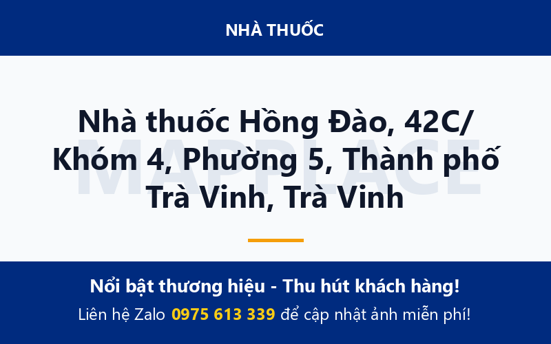 Nhà thuốc Hồng Đào, 42C/ Khóm 4, Phường 5, Thành phố Trà Vinh, Trà Vinh