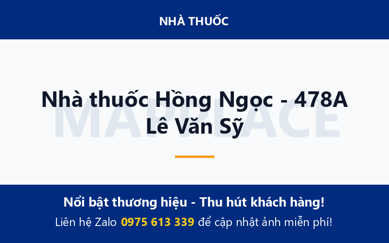 Nhà thuốc Hồng Ngọc - 478A Lê Văn Sỹ