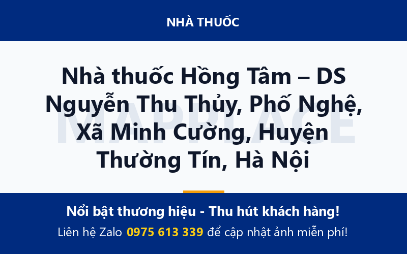 Nhà thuốc Hồng Tâm – DS Nguyễn Thu Thủy, Phố Nghệ, Xã Minh Cường, Huyện Thường Tín, Hà Nội