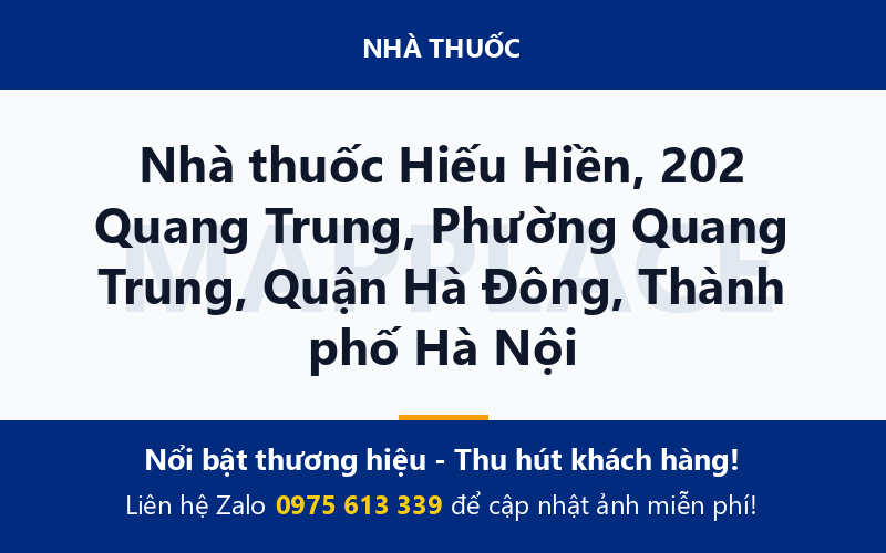 Nhà thuốc Hiếu Hiền, 202 Quang Trung, Phường Quang Trung, Quận Hà Đông, Thành phố Hà Nội
