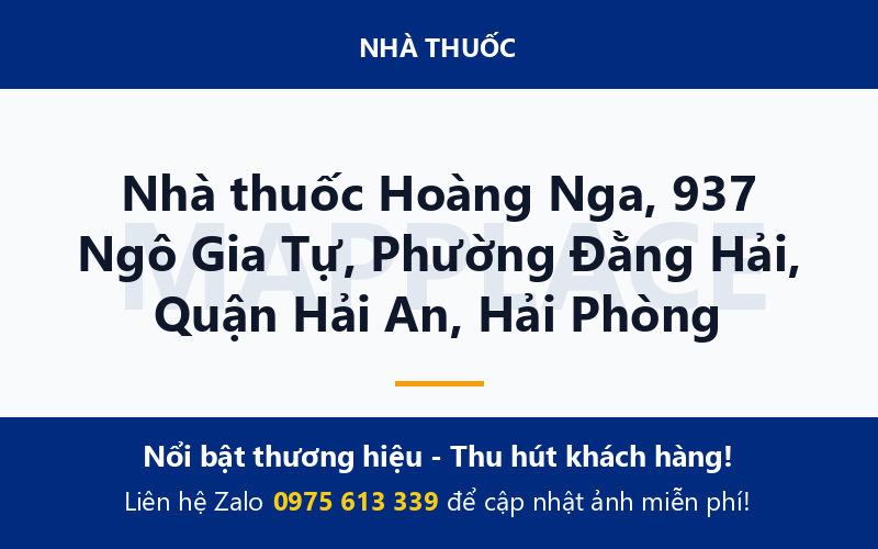 Nhà thuốc Hoàng Nga, 937 Ngô Gia Tự, Phường Đằng Hải, Quận Hải An, Hải Phòng