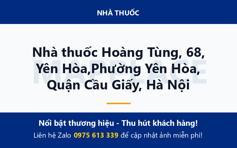 Nhà thuốc Hoàng Tùng, 68, Yên Hòa,Phường Yên Hòa, Quận Cầu Giấy, Hà Nội