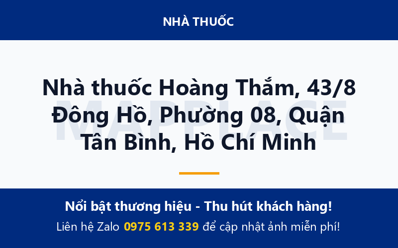 Nhà thuốc Hoàng Thắm, 43/8 Đông Hồ, Phường 08, Quận Tân Bình, Hồ Chí Minh