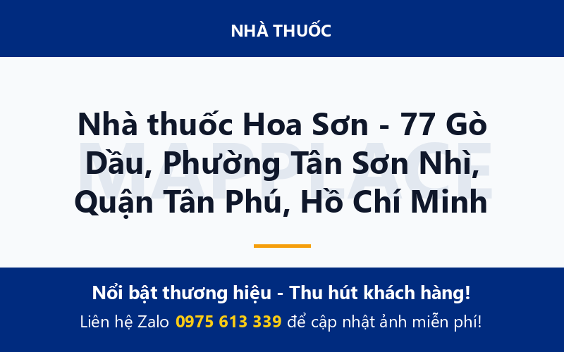 Nhà thuốc Hoa Sơn - 77 Gò Dầu, Phường Tân Sơn Nhì, Quận Tân Phú, Hồ Chí Minh