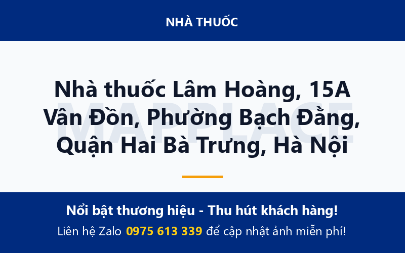 Nhà thuốc Lâm Hoàng, 15A Vân Đồn, Phường Bạch Đằng, Quận Hai Bà Trưng, Hà Nội