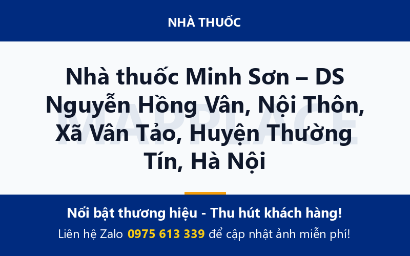 Nhà thuốc Minh Sơn – DS Nguyễn Hồng Vân, Nội Thôn, Xã Vân Tảo, Huyện Thường Tín, Hà Nội