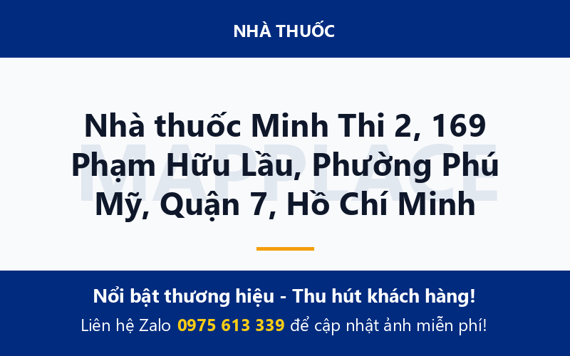 Nhà thuốc Minh Thi 2, 169 Phạm Hữu Lầu, Phường Phú Mỹ, Quận 7, Hồ Chí Minh