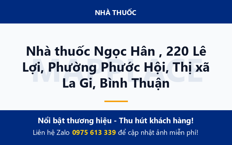 Nhà thuốc Ngọc Hân , 220 Lê Lợi, Phường Phước Hội, Thị xã La Gi, Bình Thuận