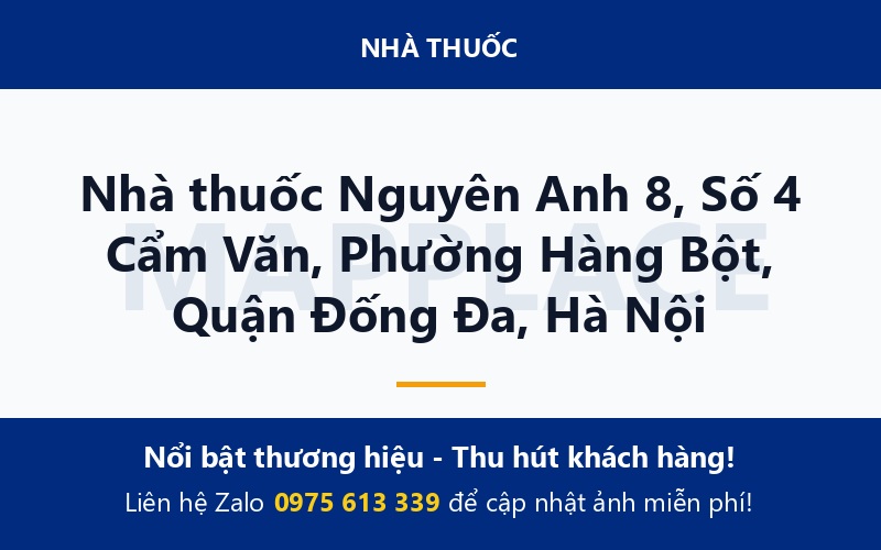Nhà thuốc Nguyên Anh 8, Số 4 Cẩm Văn, Phường Hàng Bột, Quận Đống Đa, Hà Nội