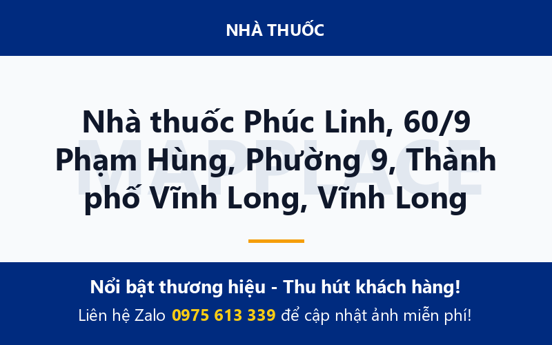 Nhà thuốc Phúc Linh, 60/9 Phạm Hùng, Phường 9, Thành phố Vĩnh Long, Vĩnh Long