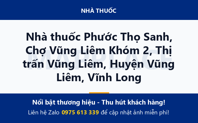 Nhà thuốc Phước Thọ Sanh, Chợ Vũng Liêm Khóm 2, Thị trấn Vũng Liêm, Huyện Vũng Liêm, Vĩnh Long