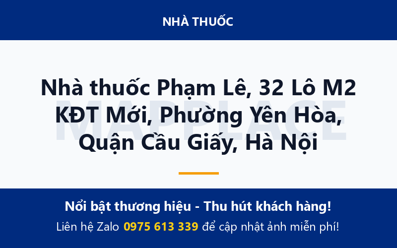 Nhà thuốc Phạm Lê, 32 Lô M2 KĐT Mới, Phường Yên Hòa, Quận Cầu Giấy, Hà Nội