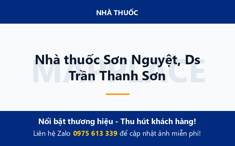 Nhà thuốc Sơn Nguyệt, Ds Trần Thanh Sơn