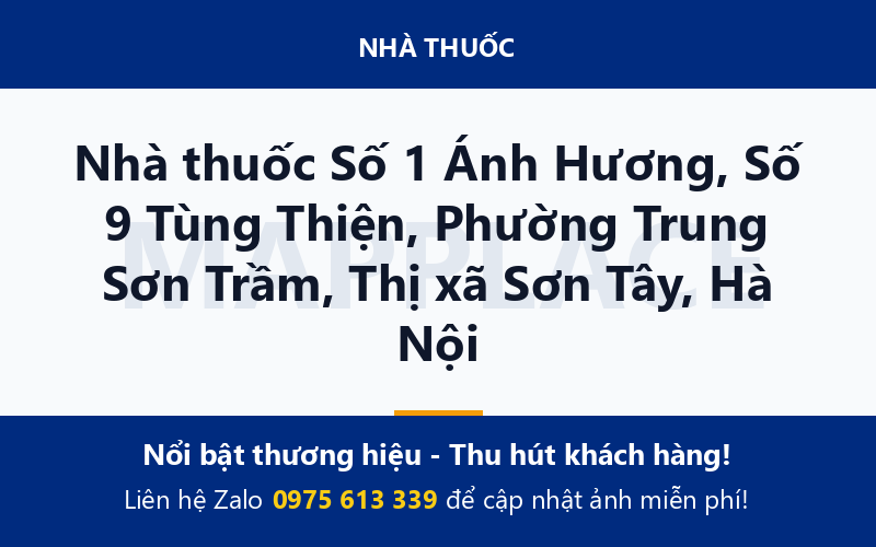 Nhà thuốc Số 1 Ánh Hương, Số 9 Tùng Thiện, Phường Trung Sơn Trầm, Thị xã Sơn Tây, Hà Nội