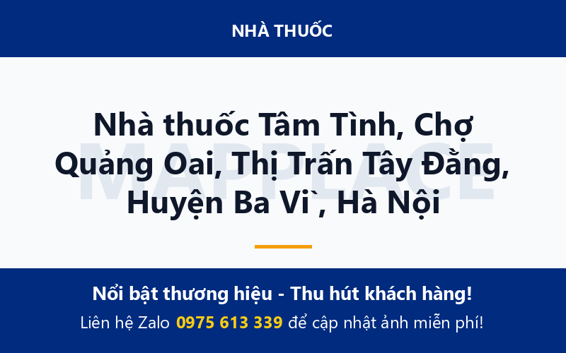 Nhà thuốc Tâm Tình, Chợ Quảng Oai, Thị Trấn Tây Đằng, Huyện Ba Vì, Hà Nội