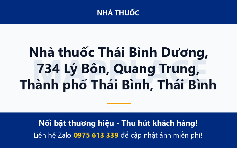 Nhà thuốc Thái Bình Dương, 734 Lý Bôn, Quang Trung, Thành phố Thái Bình, Thái Bình
