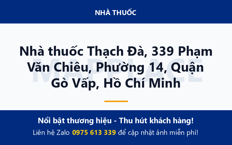 Nhà thuốc Thạch Đà, 339 Phạm Văn Chiêu, Phường 14, Quận Gò Vấp, Hồ Chí Minh