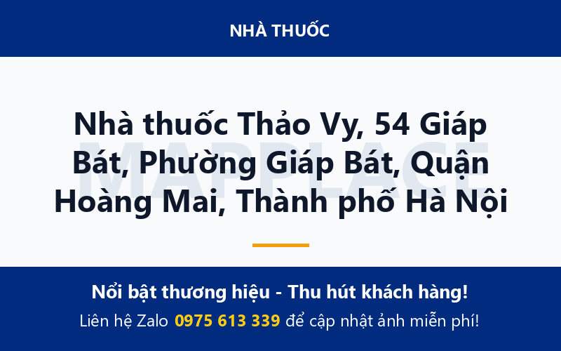 Nhà thuốc Thảo Vy, 54 Giáp Bát, Phường Giáp Bát, Quận Hoàng Mai, Thành phố Hà Nội