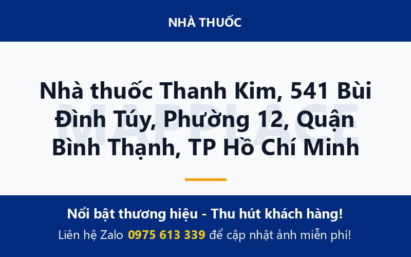 Nhà thuốc Thanh Kim, 541 Bùi Đình Túy, Phường 12, Quận Bình Thạnh, TP Hồ Chí Minh