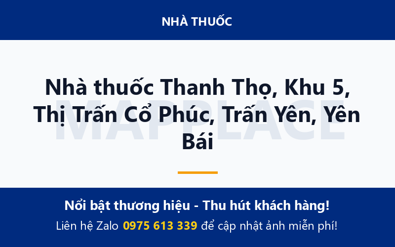 Nhà thuốc Thanh Thọ, Khu 5, Thị Trấn Cổ Phúc, Trấn Yên, Yên Bái
