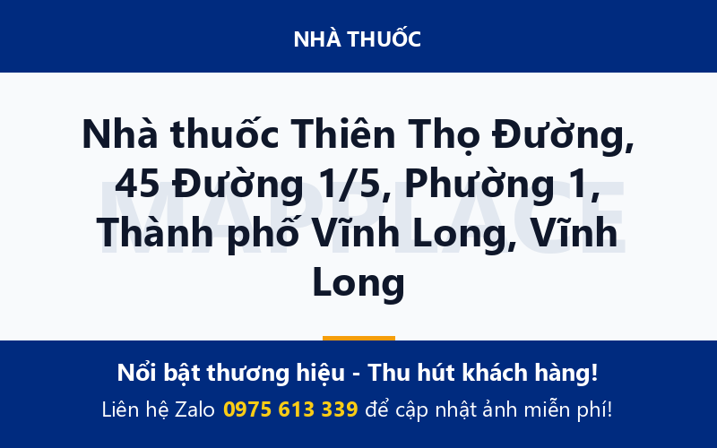 Nhà thuốc Thiên Thọ Đường, 45 Đường 1/5, Phường 1, Thành phố Vĩnh Long, Vĩnh Long