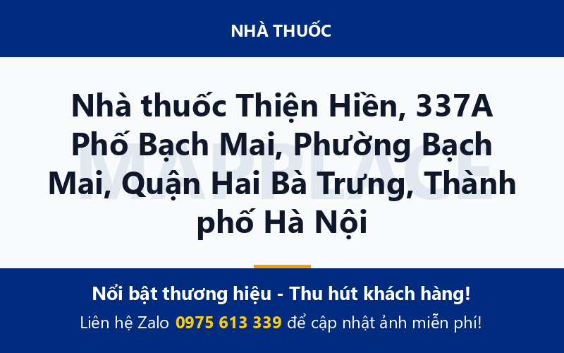 Nhà thuốc Thiện Hiền, 337A Phố Bạch Mai, Phường Bạch Mai, Quận Hai Bà Trưng, Thành phố Hà Nội