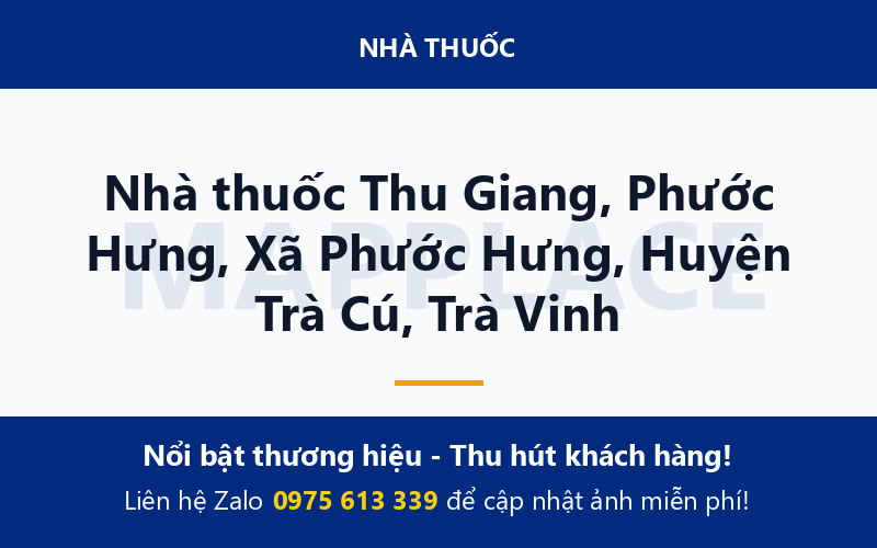 Nhà thuốc Thu Giang, Phước Hưng, Xã Phước Hưng, Huyện Trà Cú, Trà Vinh