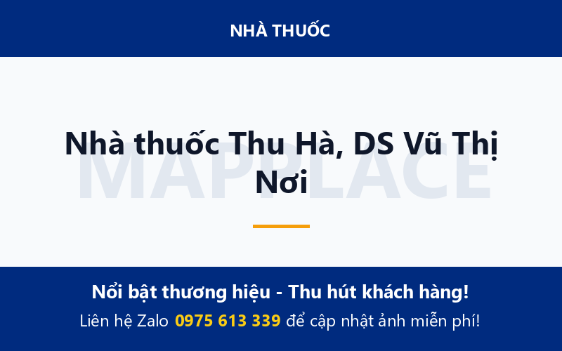 Nhà thuốc Thu Hà, DS Vũ Thị Nơi