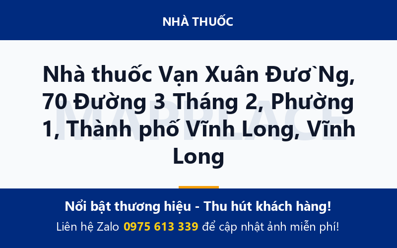 Nhà thuốc Vạn Xuân ĐườNg, 70 Đường 3 Tháng 2, Phường 1, Thành phố Vĩnh Long, Vĩnh Long