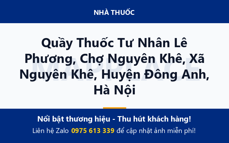 Quầy Thuốc Tư Nhân Lê Phương, Chợ Nguyên Khê, Xã Nguyên Khê, Huyện Đông Anh, Hà Nội