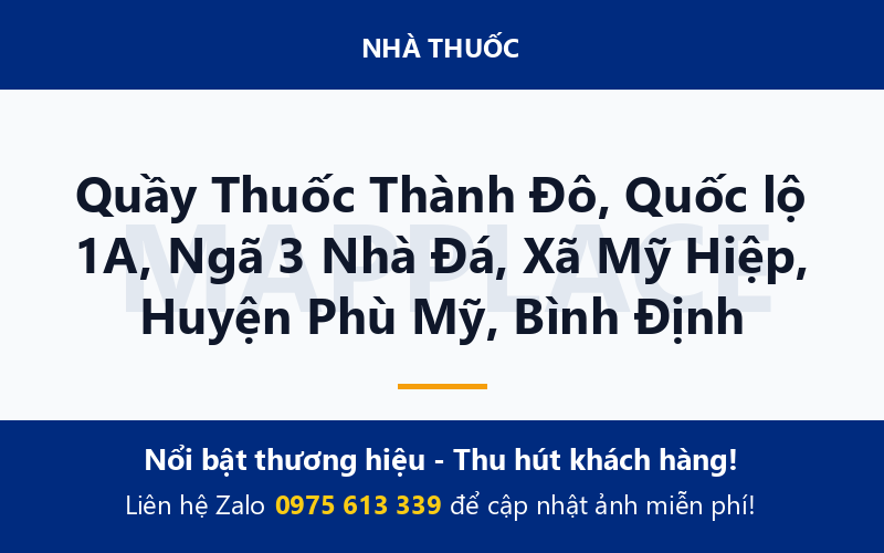Quầy Thuốc Thành Đô, Quốc lộ 1A, Ngã 3 Nhà Đá, Xã Mỹ Hiệp, Huyện Phù Mỹ, Bình Định