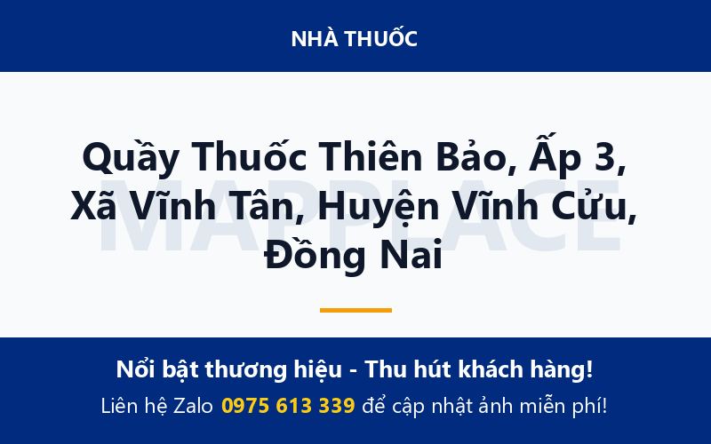 Quầy Thuốc Thiên Bảo, Ấp 3, Xã Vĩnh Tân, Huyện Vĩnh Cửu, Đồng Nai