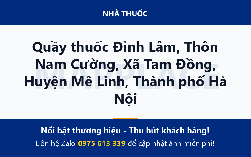 Quầy thuốc Đình Lâm, Thôn Nam Cường, Xã Tam Đồng, Huyện Mê Linh, Thành phố Hà Nội