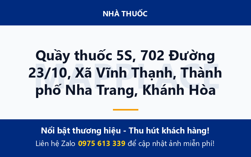 Quầy thuốc 5S, 702 Đường 23/10, Xã Vĩnh Thạnh, Thành phố Nha Trang, Khánh Hòa