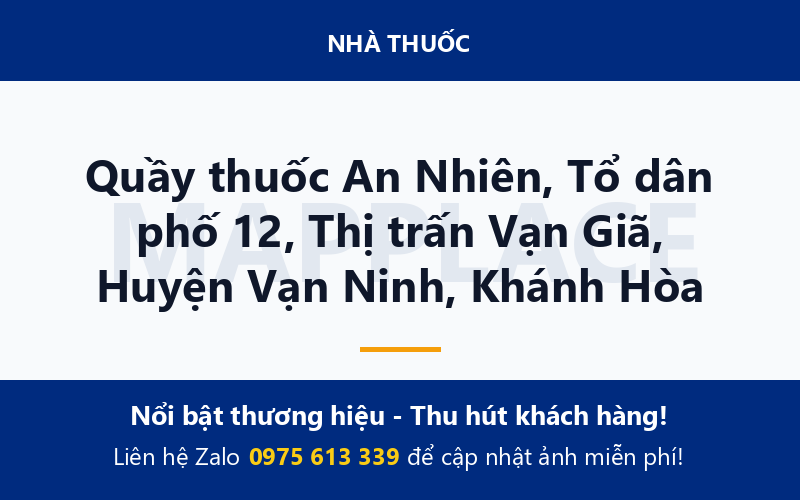 Quầy thuốc An Nhiên, Tổ dân phố 12, Thị trấn Vạn Giã, Huyện Vạn Ninh, Khánh Hòa